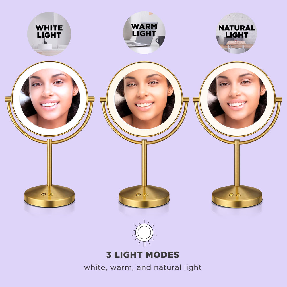 Conair Lighted Makeup Mirror 360-degree rotation aids easy angle adjustment.