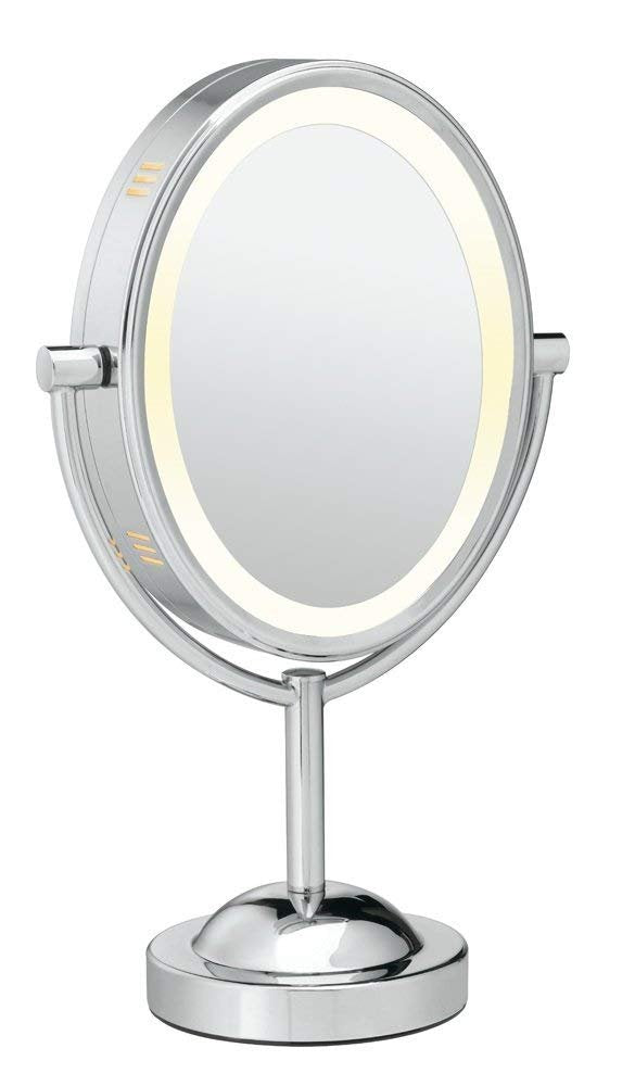 Conair lighted makeup mirror LED illumination with 360° rotation for precise grooming