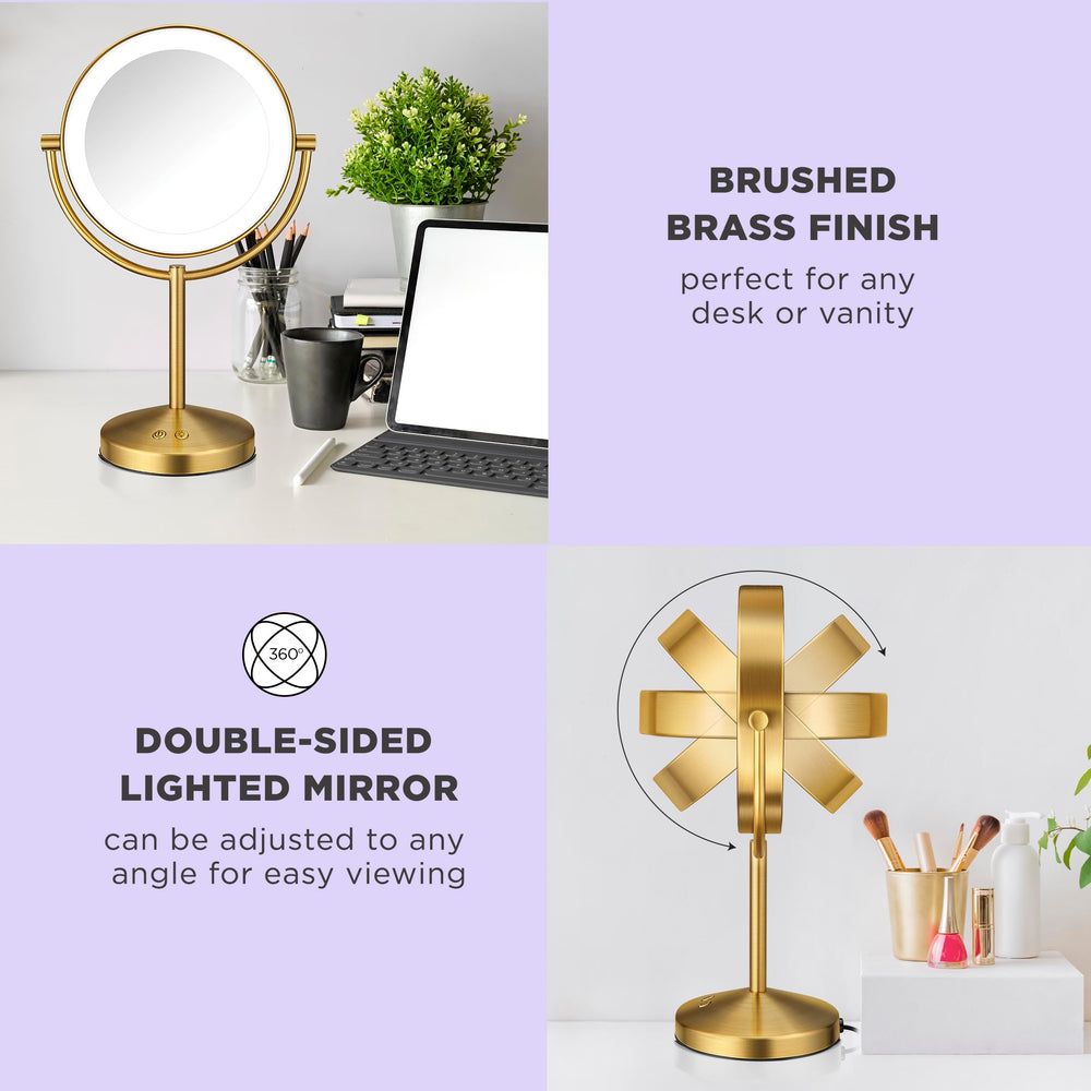 Conair Mirror offers three light settings to suit office, home, or day tasks.