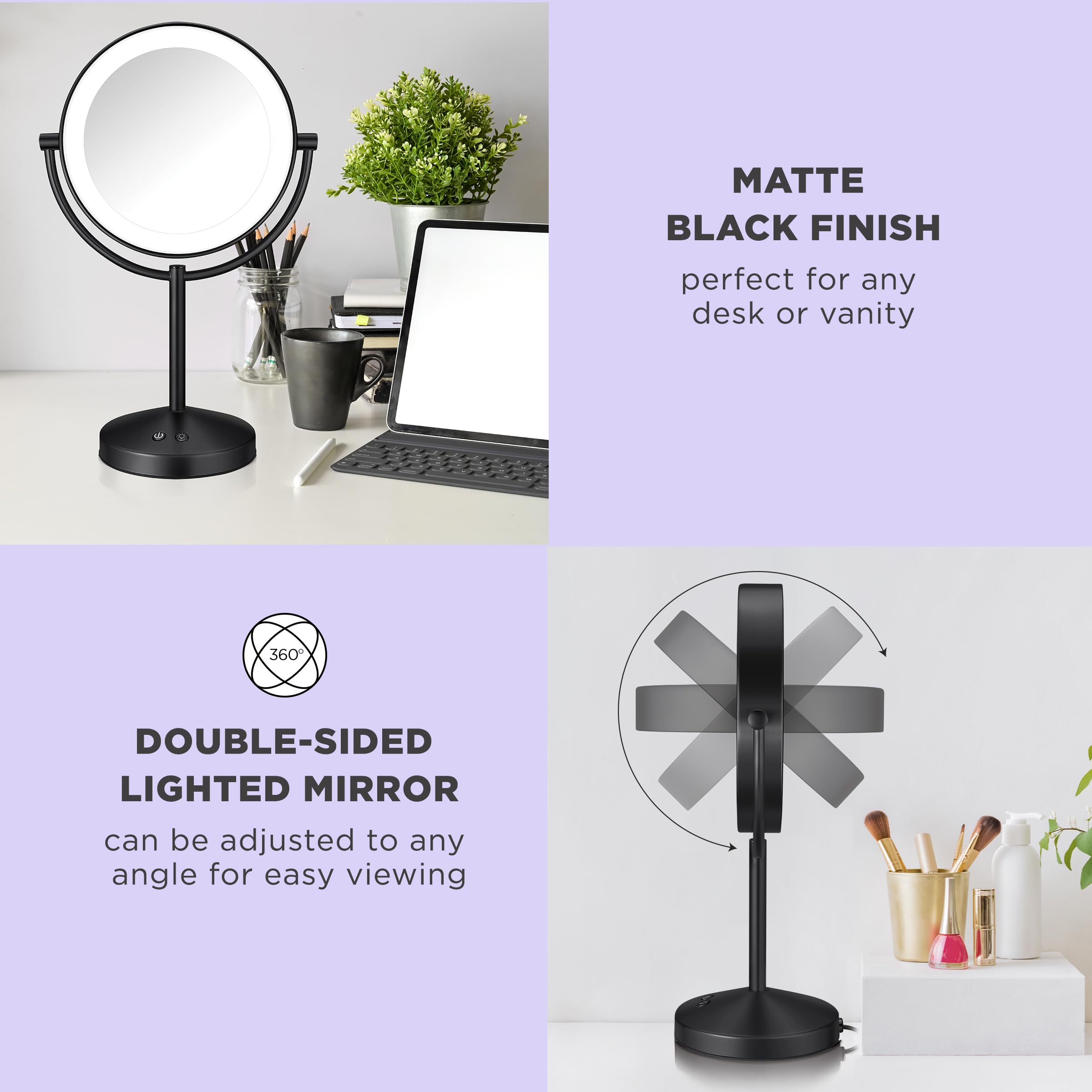 Conair weighted base prevents tipping during grooming sessions.