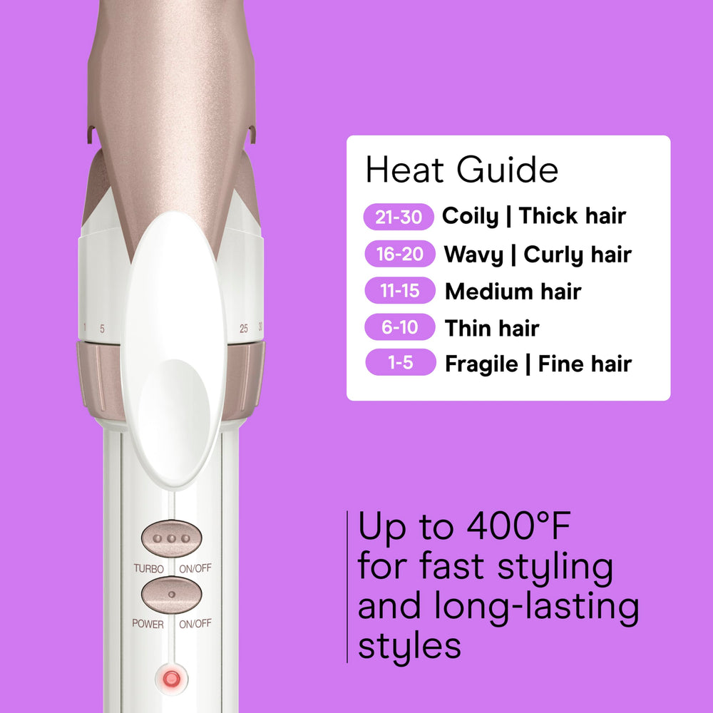 Conair long barrel creates loose waves for versatile everyday looks.