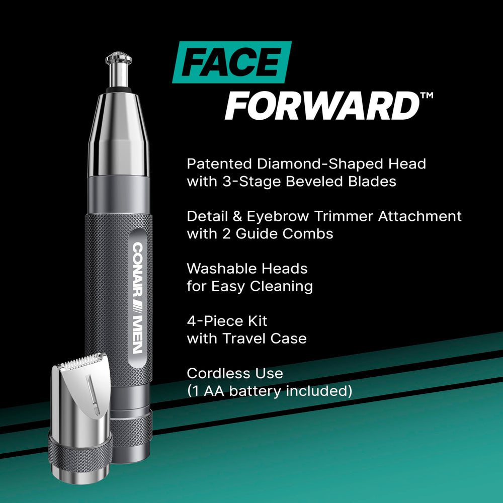 Conair Men Trimmer all-metal handle offers durable, non-slip grip during grooming