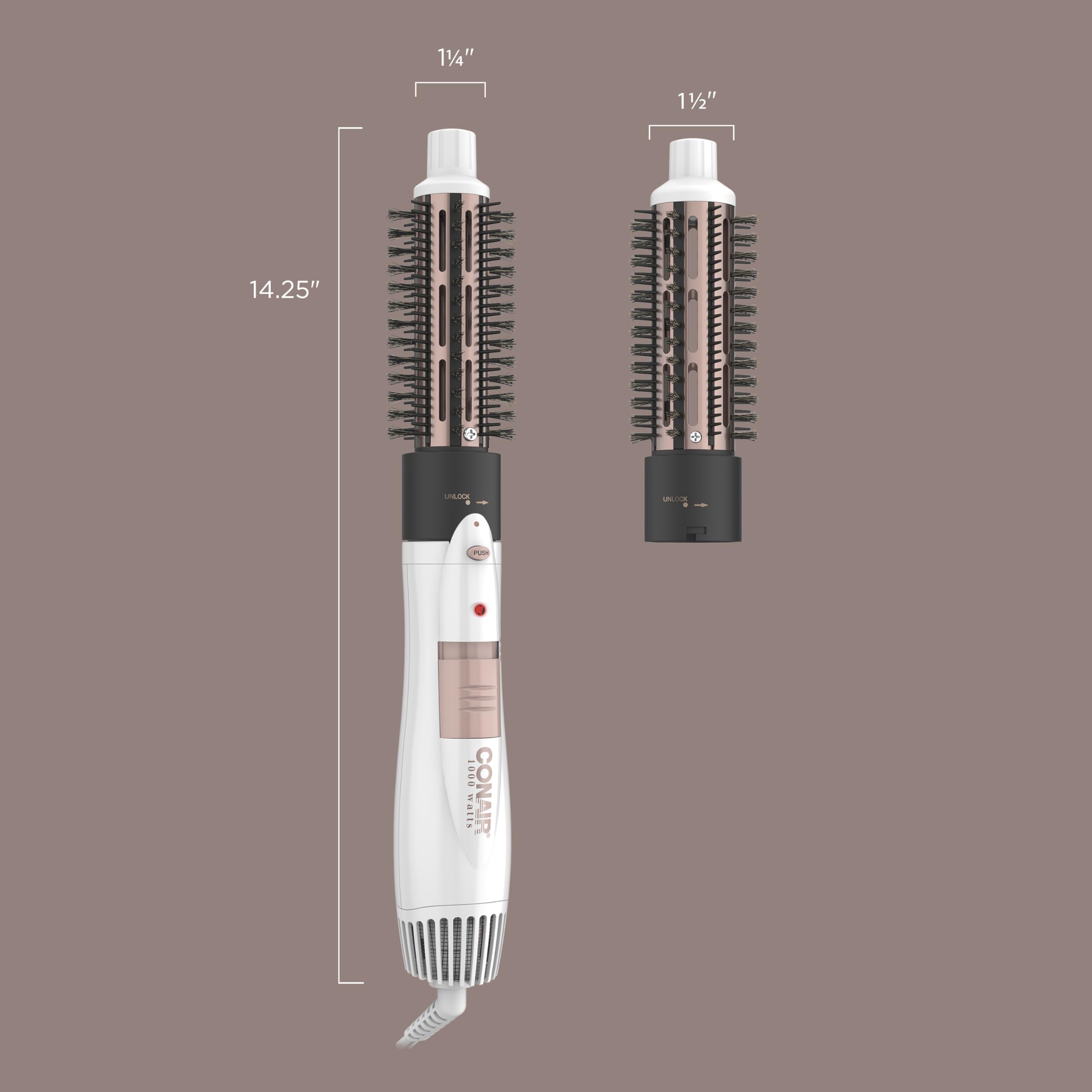 Conair one-half-inch thermal brush creates voluminous curls with fast drying