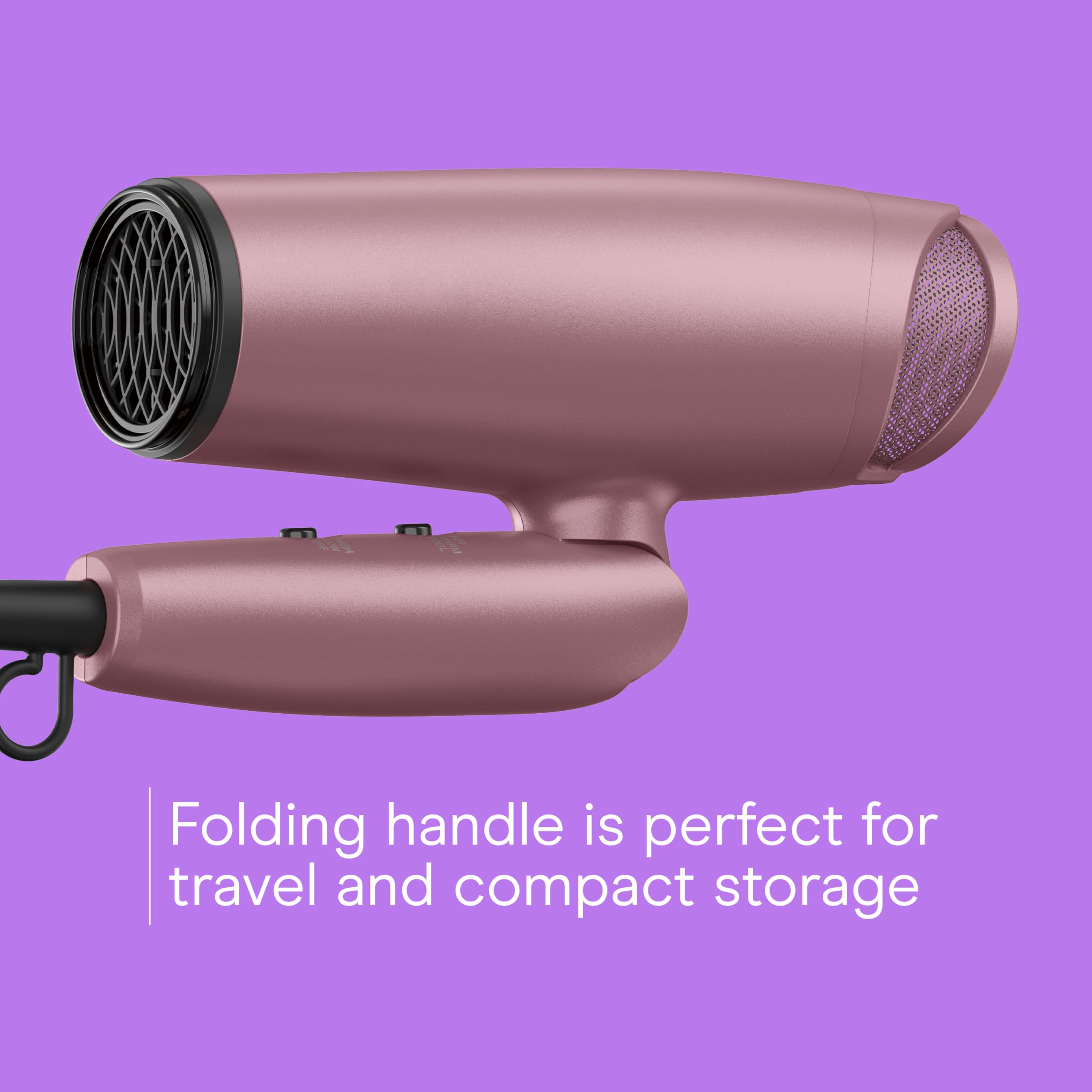 Conair Radiance Boost folding handle enables compact travel storage.