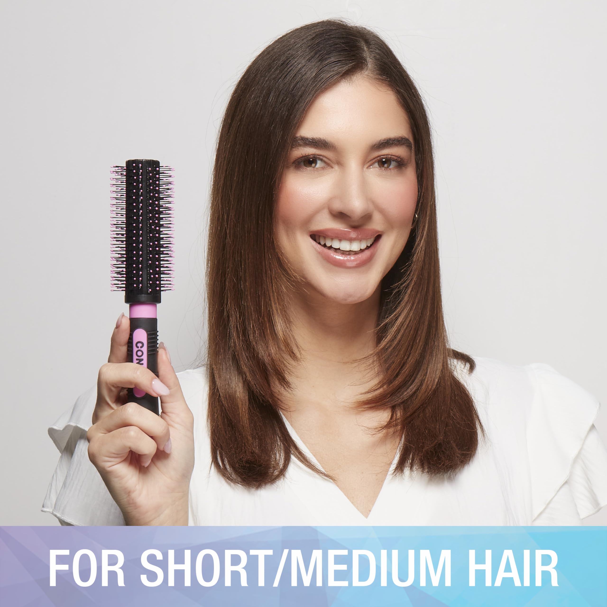 Conair round brush used on all hair lengths to add body and volume
