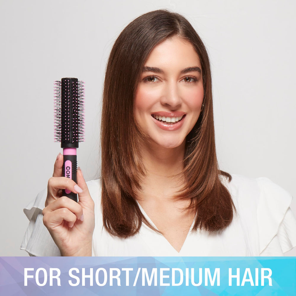 Conair round brush used on all hair lengths to add body and volume
