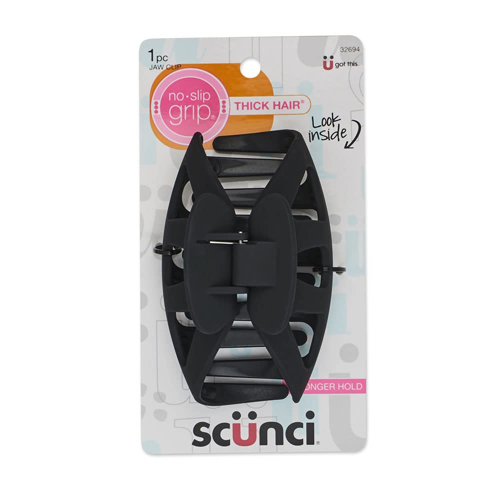 Conair scünci agarre-antideslizante, pinza garra grande negro para cabello grueso