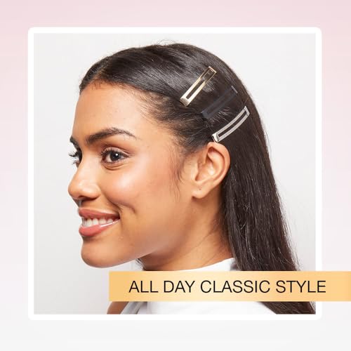 Conair Scunci barrettes antideslizante plata metálica que mantiene el cabello en su lugar.