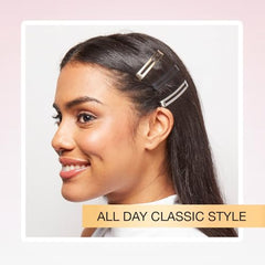 Conair Scunci barrettes antideslizante plata metálica que mantiene el cabello en su lugar.
