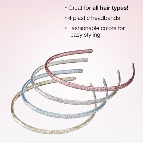 Conair Scunci Effortless Beauty Skinny headband in icy blue shines and keeps hair in place.