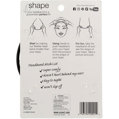 Conair Scunci headband in use for hair styling shows secure, hands-free setup.