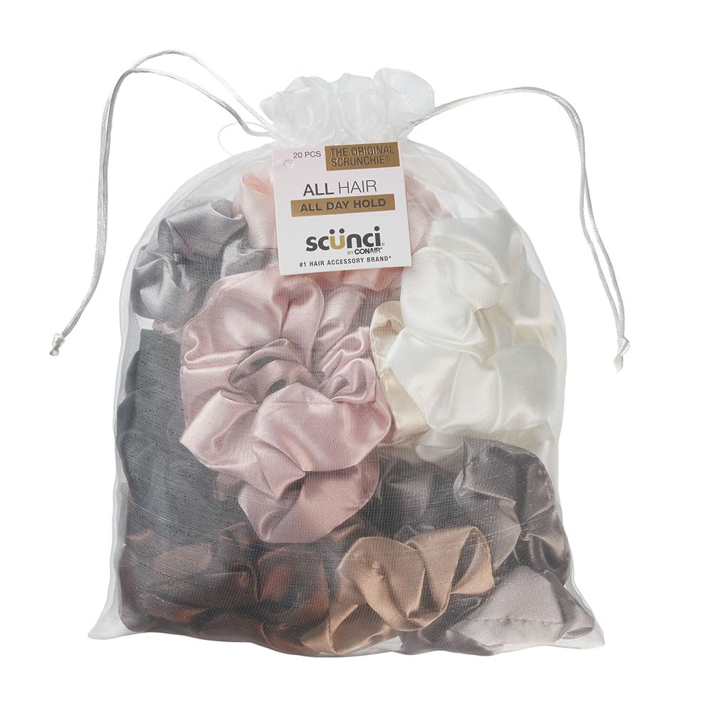 Conair Scunci Original Scrunchie, empaque de 20, uso diario sin enganches ni daños.