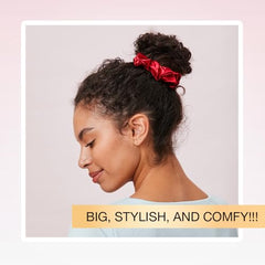 Scrunchie satinado Conair Scunci rojo cereza evita pliegues y rotura capilar
