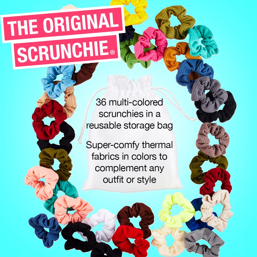 Conair Scunci Scrunchies tejido waffle, colores variados y sin enganches.