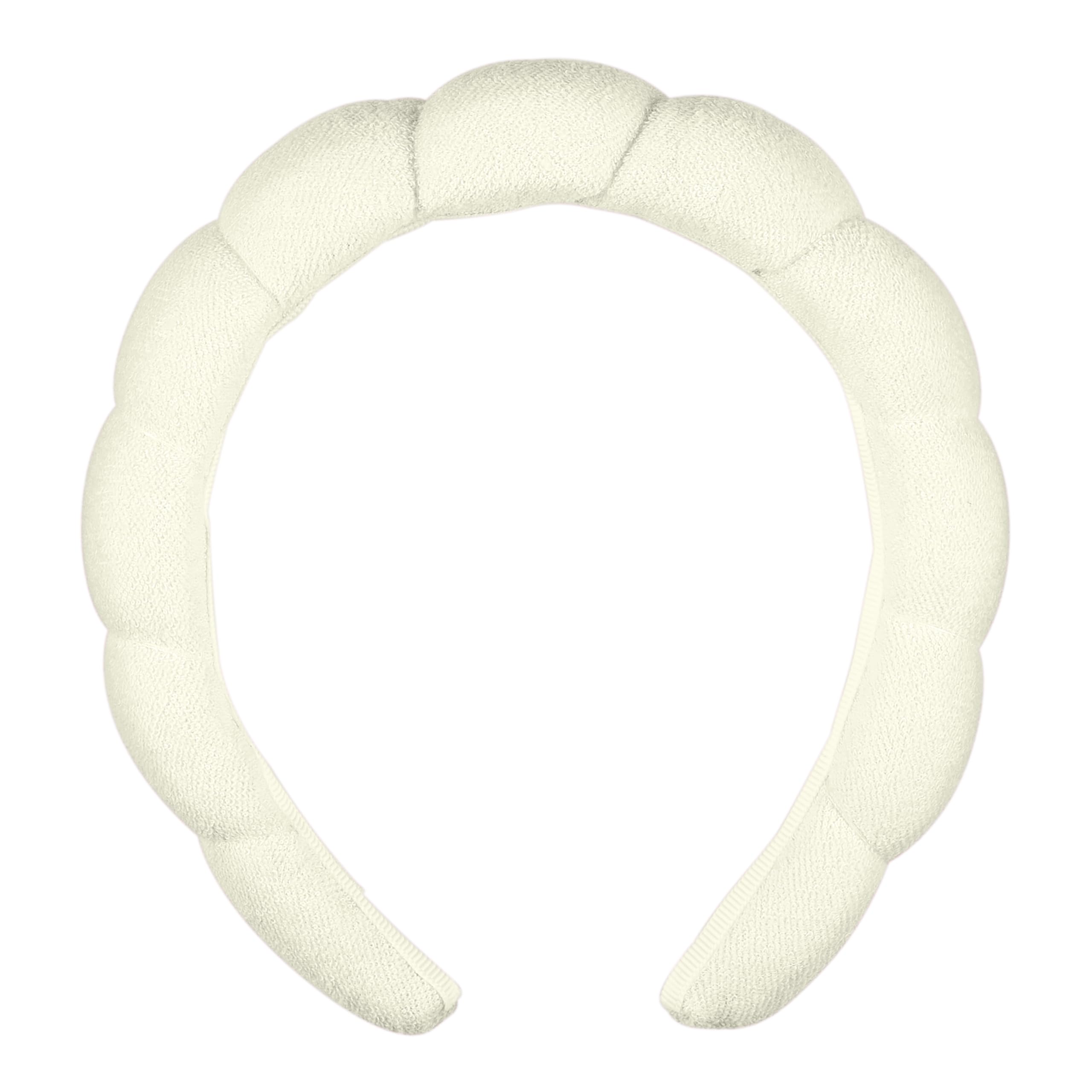 Conair spa headband with bubble design in ivory keeps hair away for easy skincare