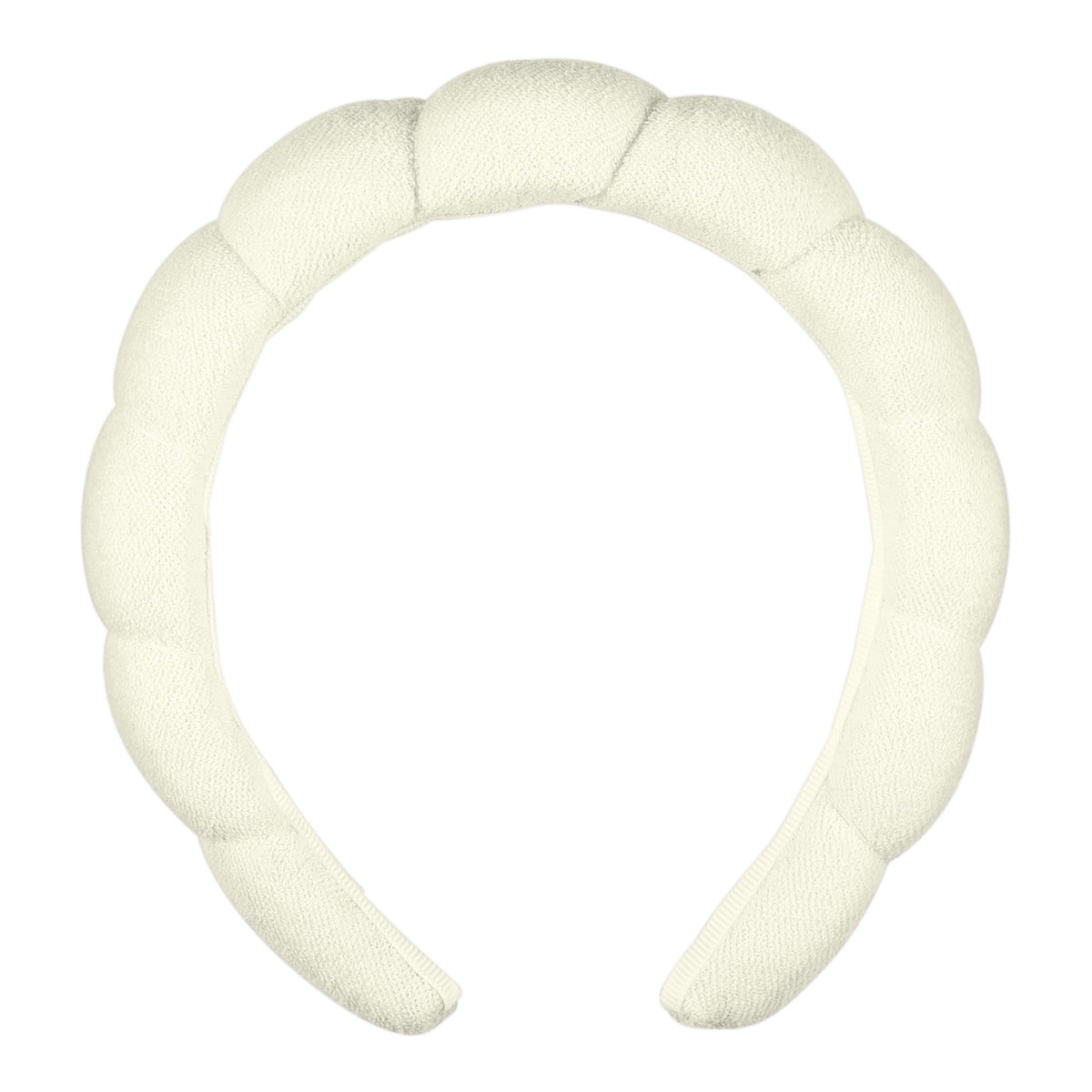 Conair spa headband with bubble design in ivory keeps hair away for easy skincare