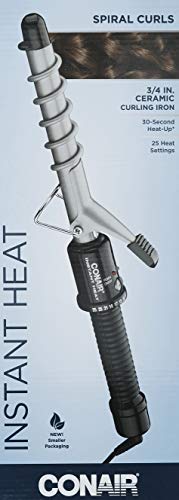 Conair spiral-guide on barrel helps create defined spiral curls.