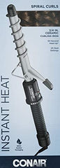 Conair spiral-guide on barrel helps create defined spiral curls.