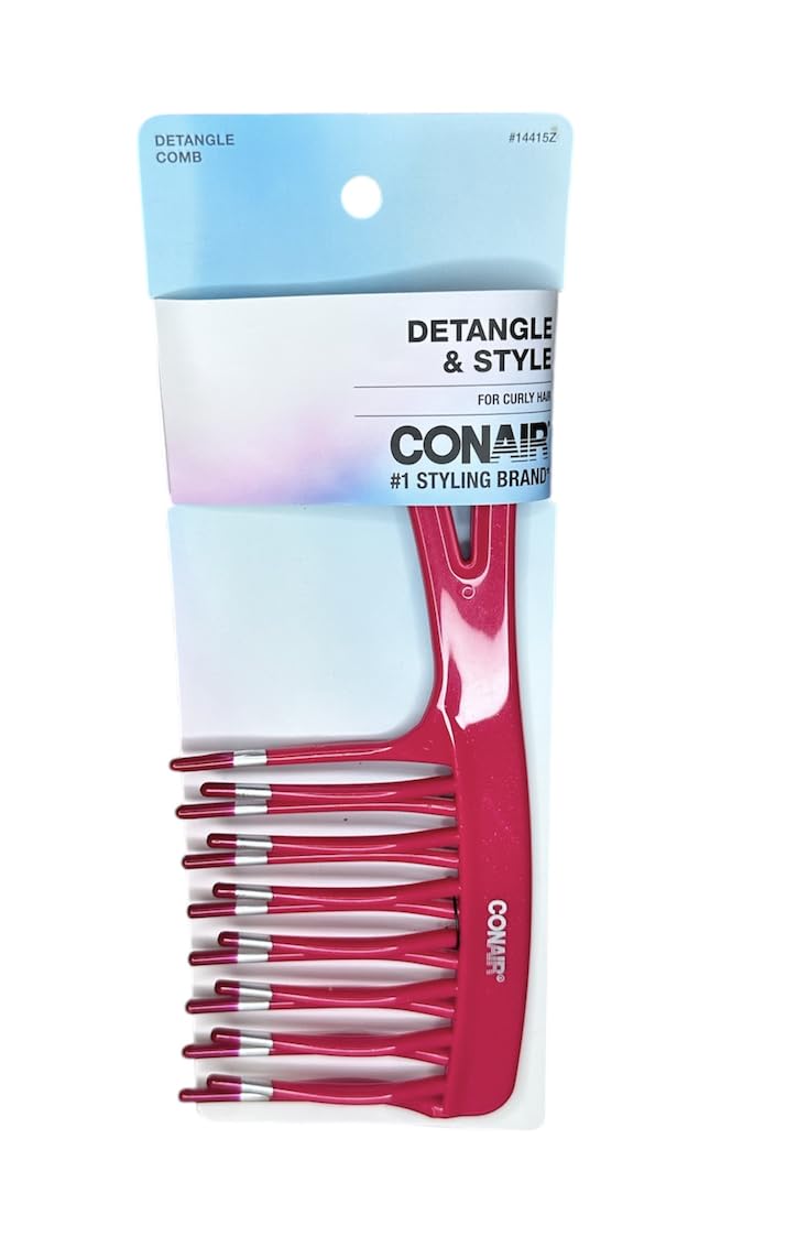 Conair detangle comb pack3 wide teeth glide through wet hair with ease