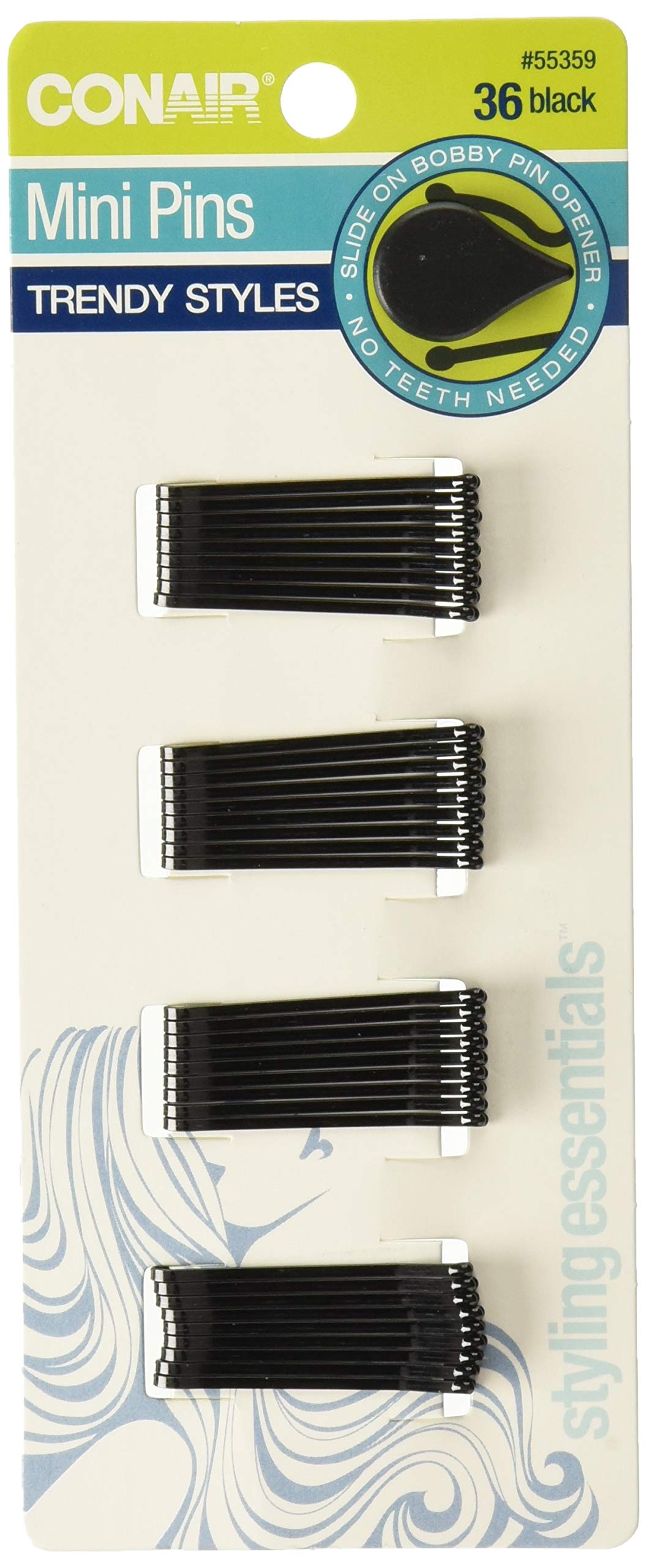 Conair Mini Pins en negro para fijar peinados con precisión