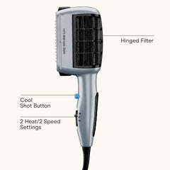Conair thermal bristle brush attachment adds volume and waves for fuller hair.
