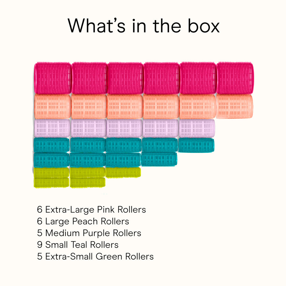 Conair travel-friendly kit stores 31 rollers neatly on the go.