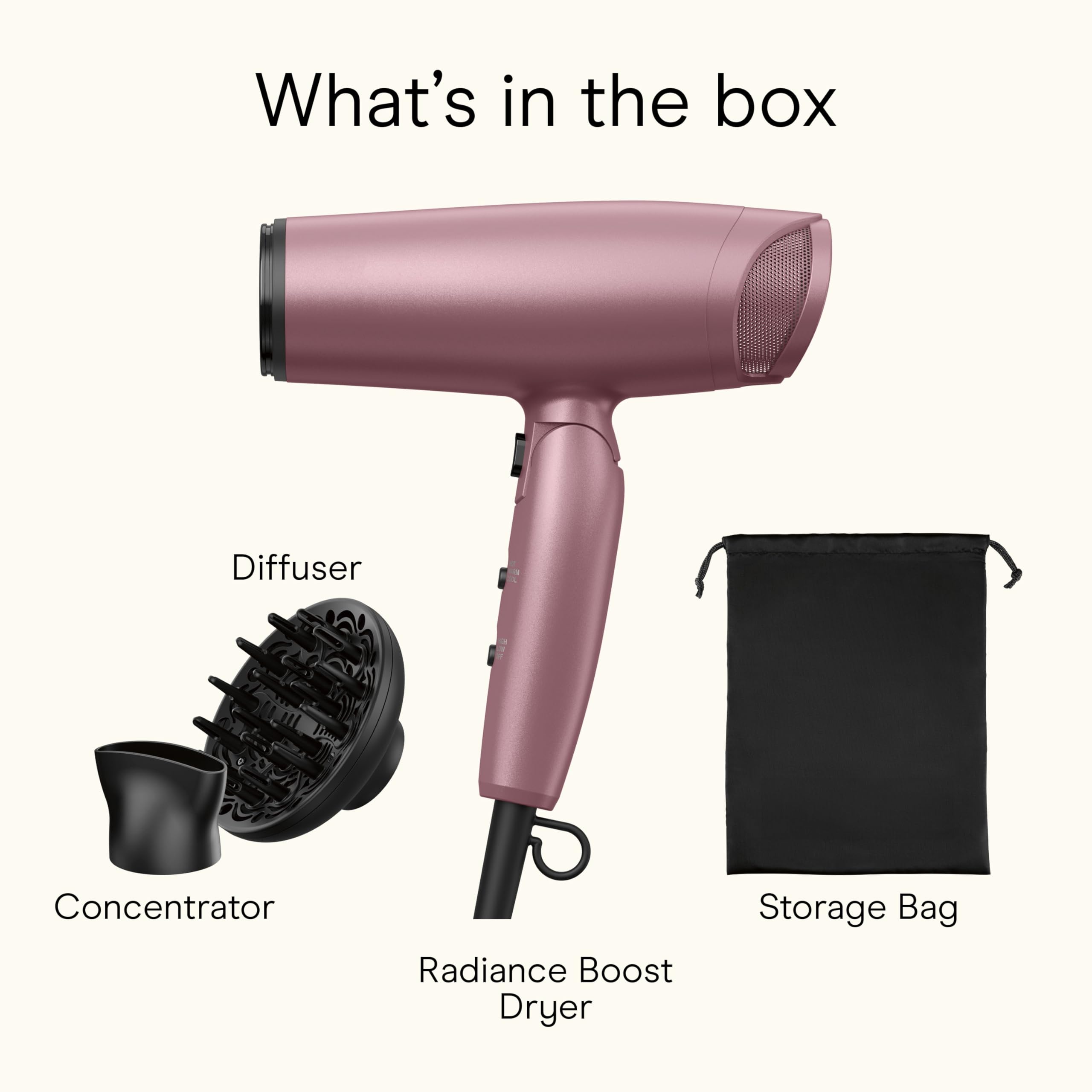 Conair travel-friendly dryer in compact form fits a suitcase.