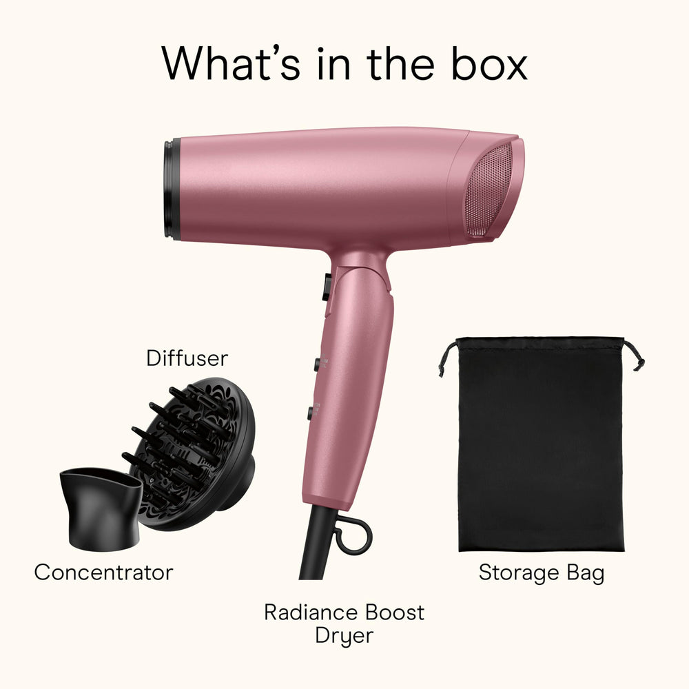 Conair travel-friendly dryer in compact form fits a suitcase.