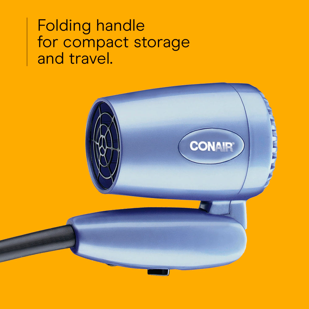 Conair travel hair dryer frizz-free drying for smooth shine.