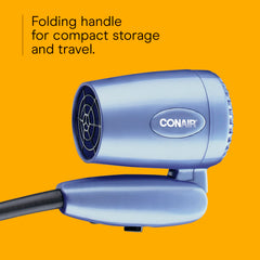 Conair travel hair dryer frizz-free drying for smooth shine.