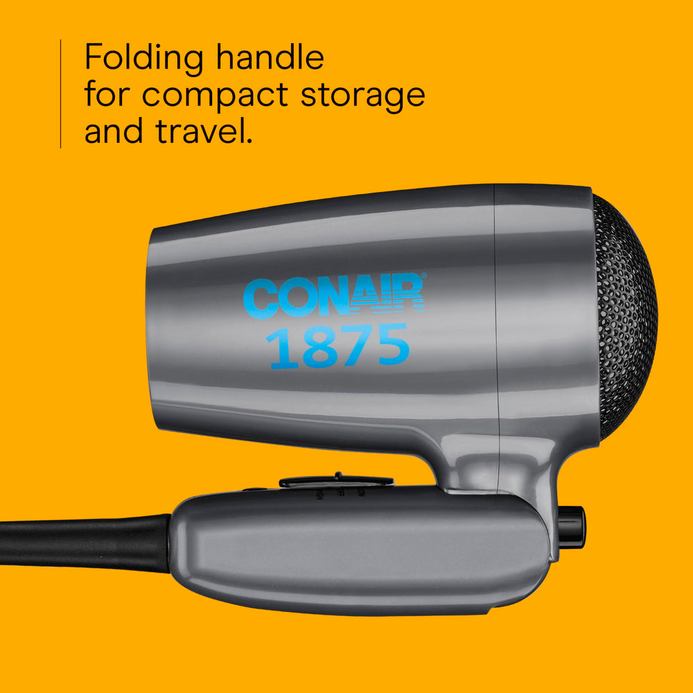 Conair gray color adds sleek look for travel.