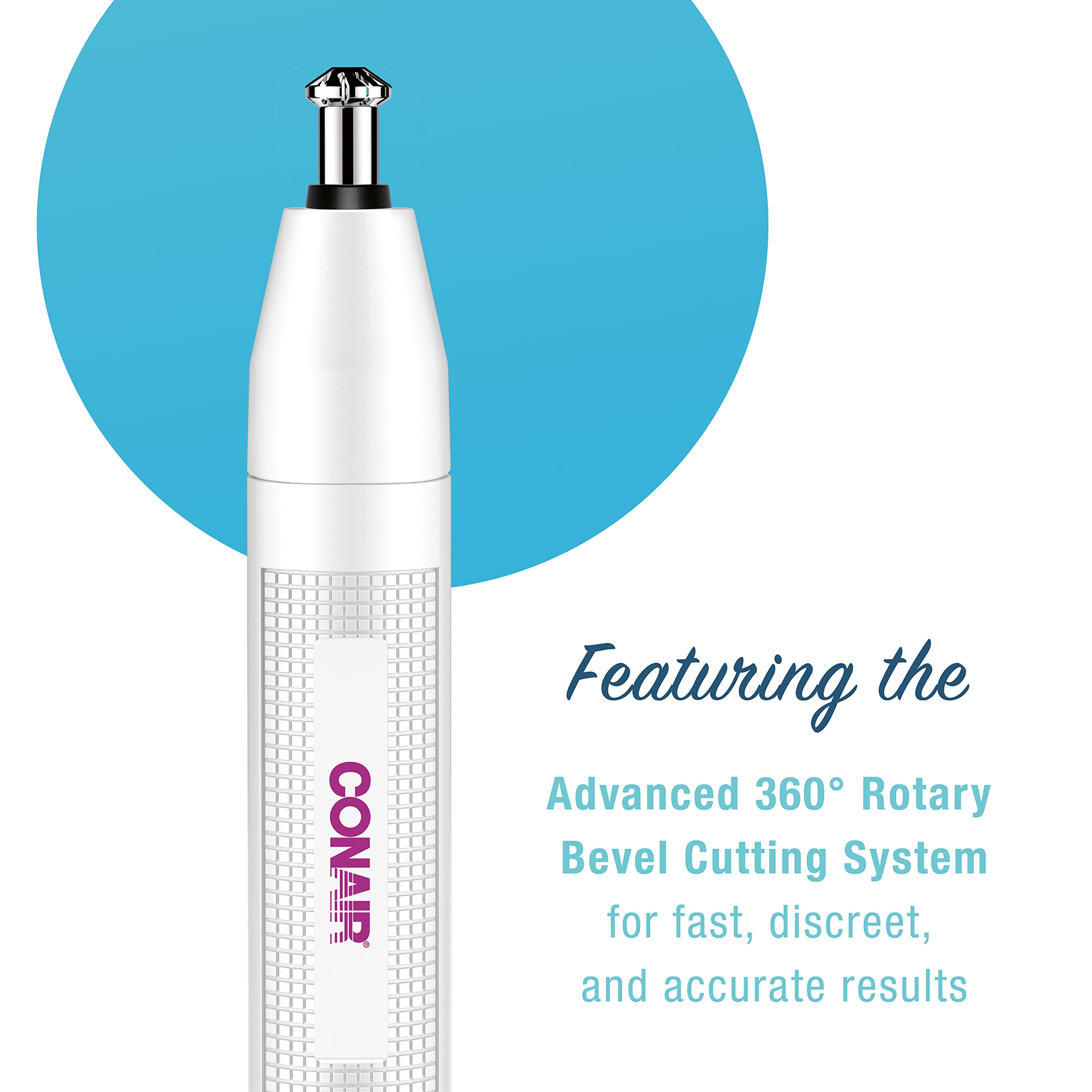 Conair True Glow ear-nose trimmer with washable head for easy cleaning