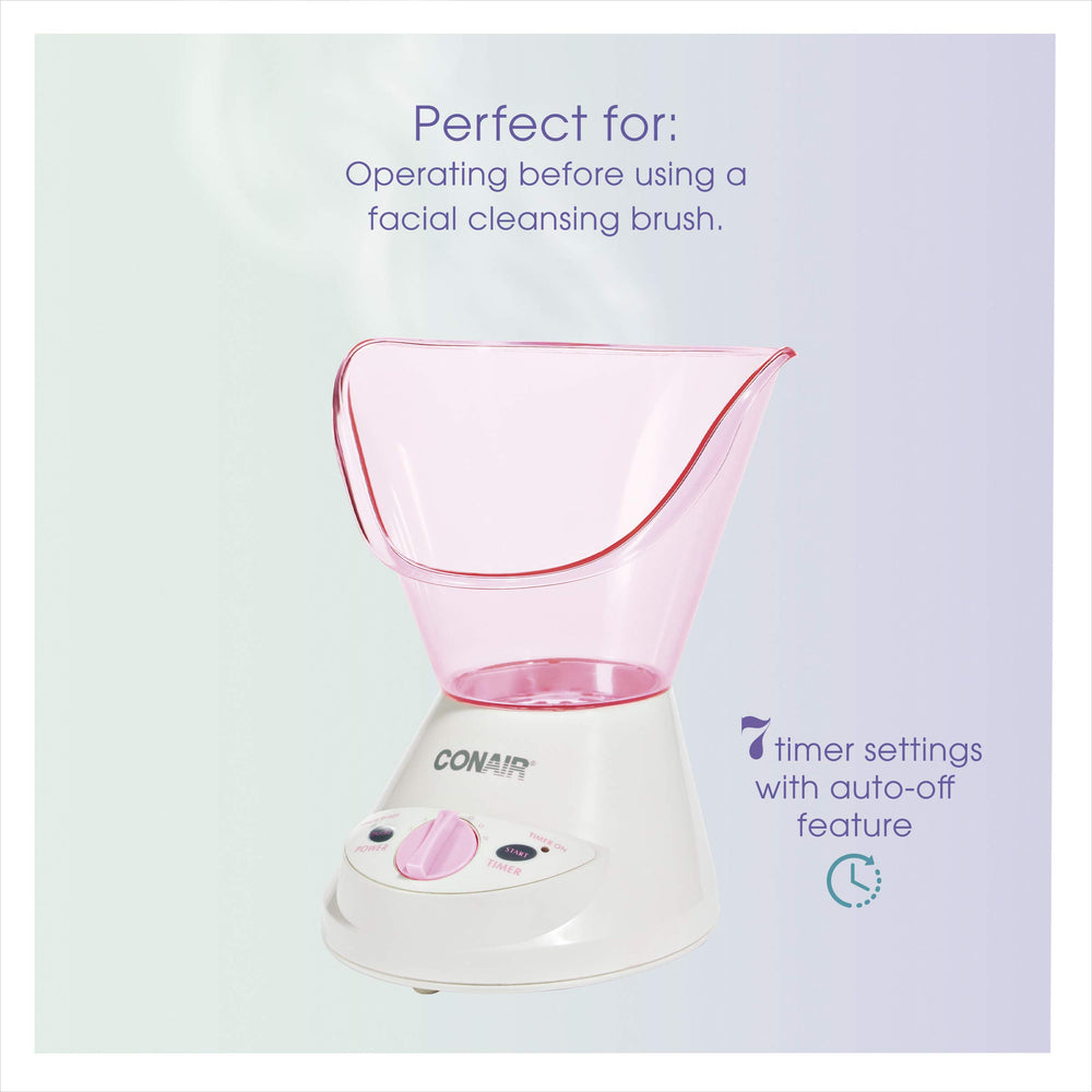 Conair True Glow rotating brush demonstrates skin exfoliation and rejuvenation.