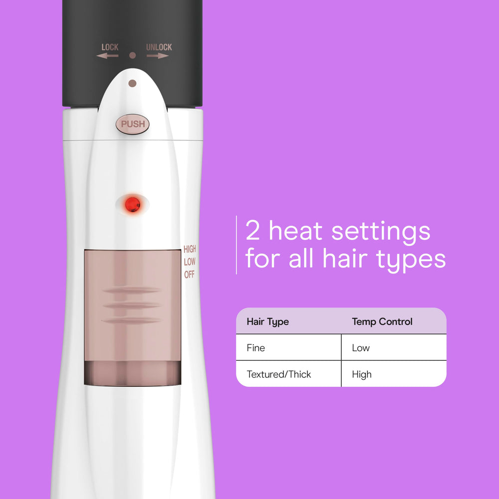 Conair two heat settings tailor styling for thick or fine hair