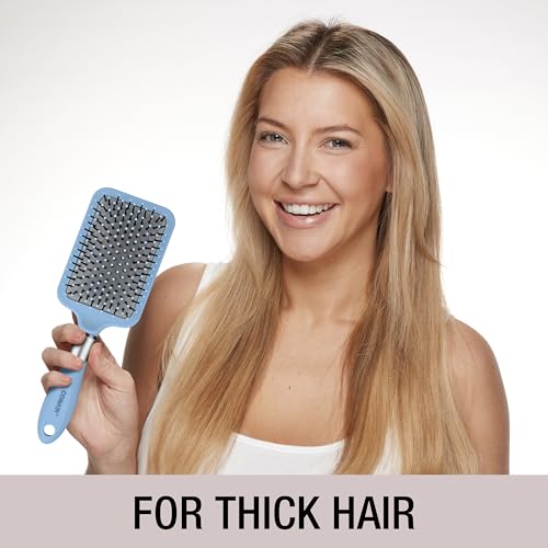 Ball-tipped bristles on Conair Velvet Touch brush glide through hair