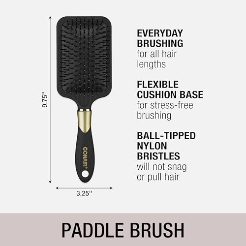Conair Velvet Touch Mid-Size Cushion Brush on the go with soft touch finish