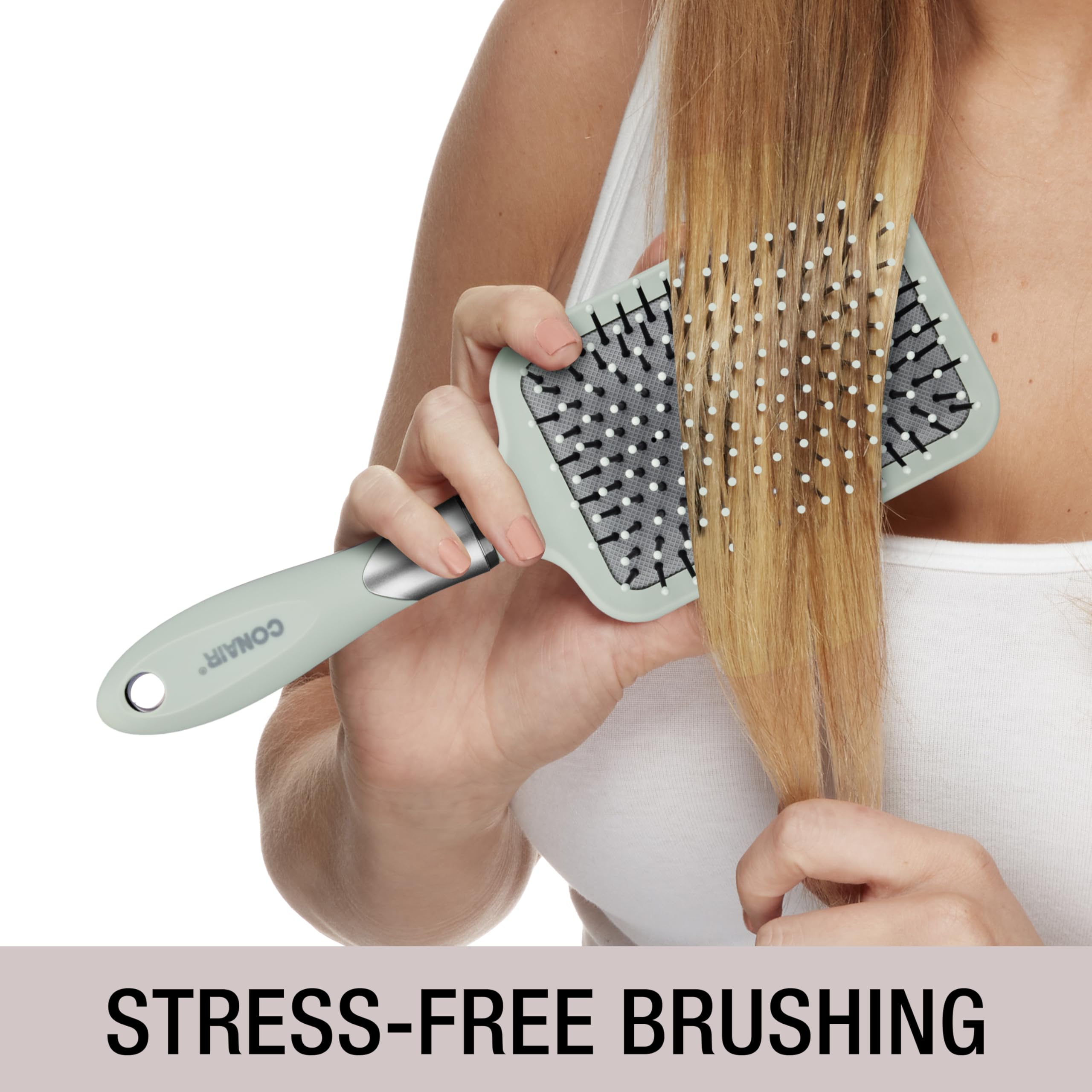 Conair Velvet Touch Paddle Brush ideal for thick hair for smoother styling.