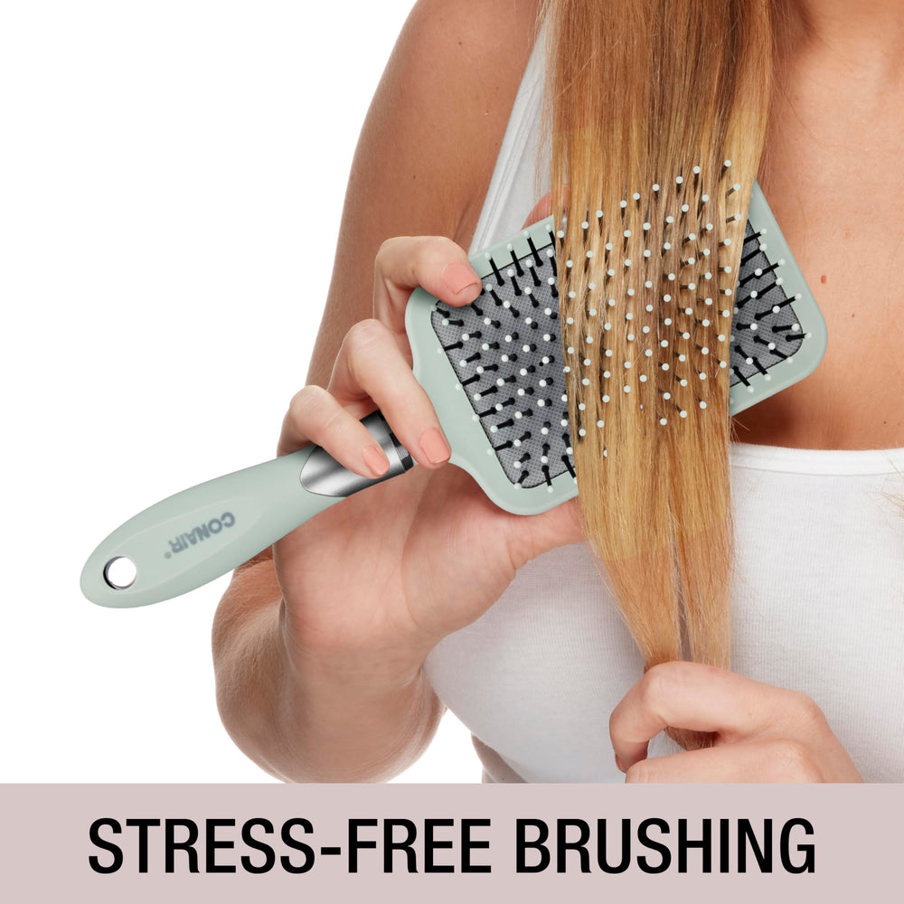 Conair Velvet Touch Paddle Brush ideal for thick hair for smoother styling.