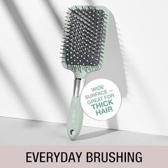 Conair Velvet Touch Paddle Brush wide-head detangles wet and dry hair smoothly.