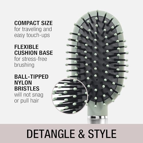 Conair Velvet Touch soft-handle close-up emphasizes comfortable grip during brushing sessions.