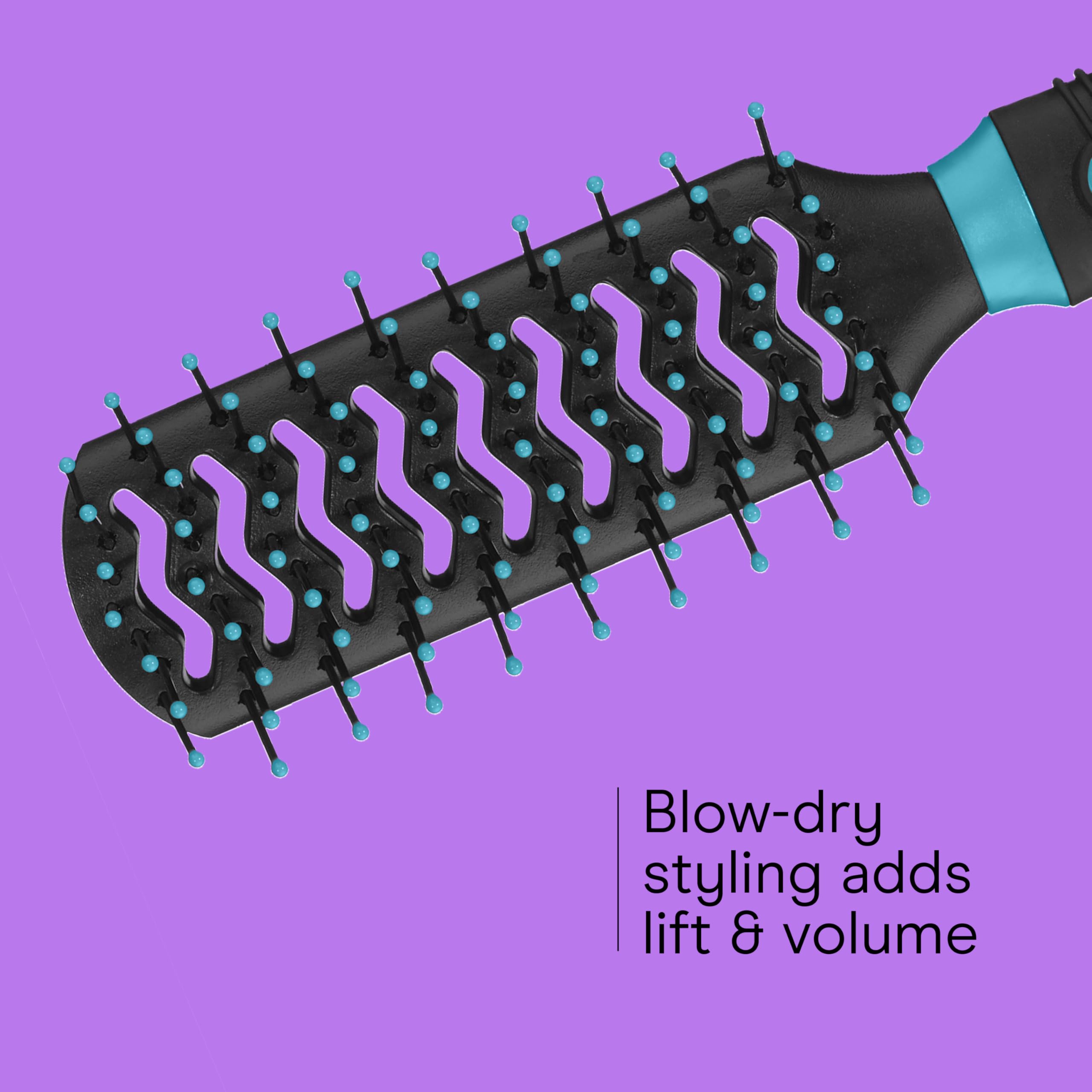 Conair vented hairbrush design promotes quicker drying and smoother styling.