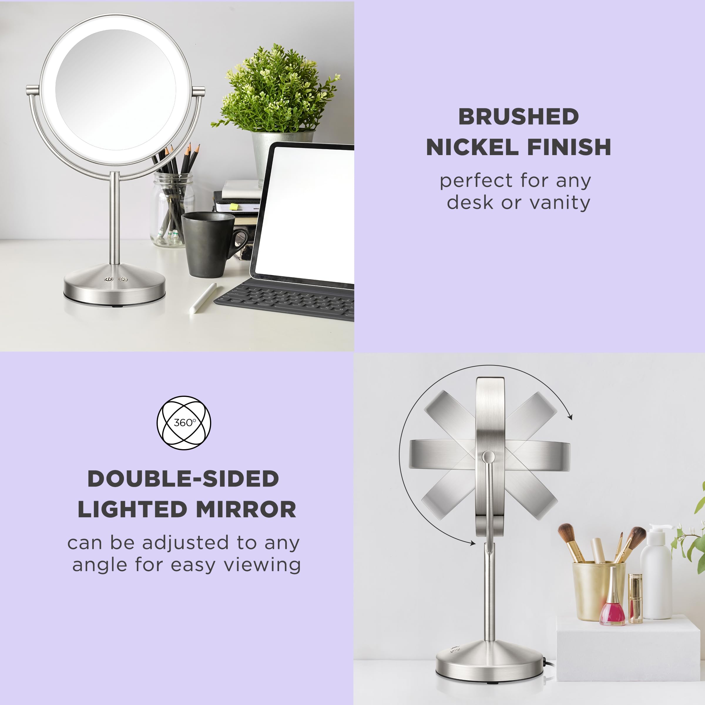Conair weighted base provides stability with a no-slip design.