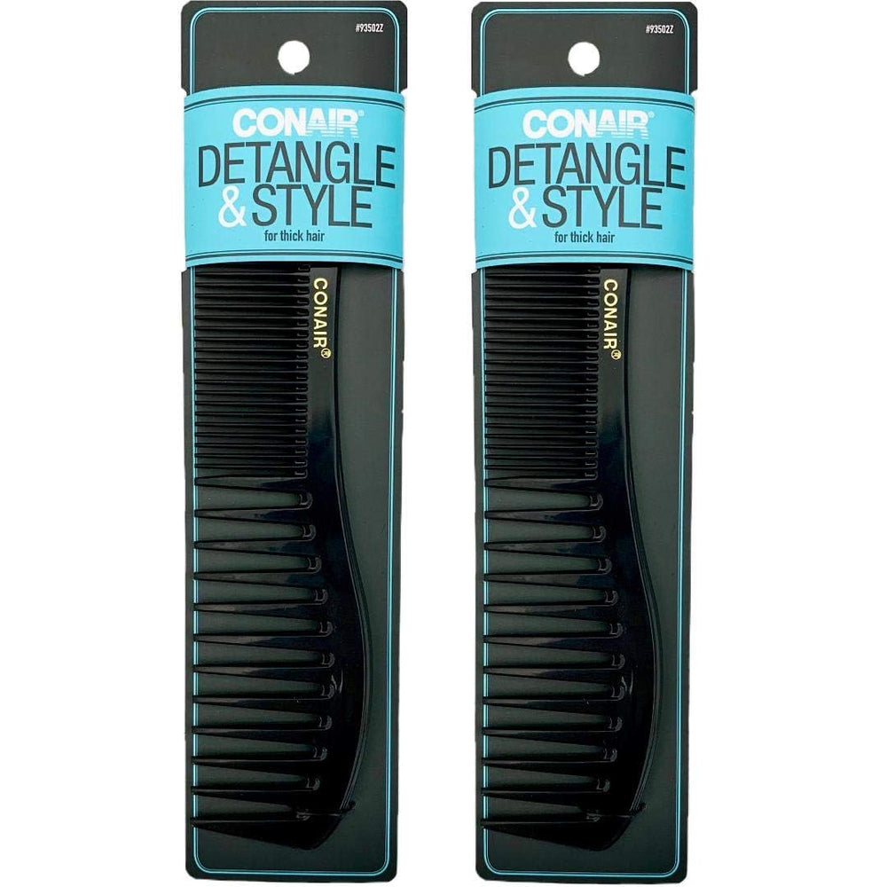 Conair Two-Pack Wide-Tooth Lift Comb set for home and travel use.