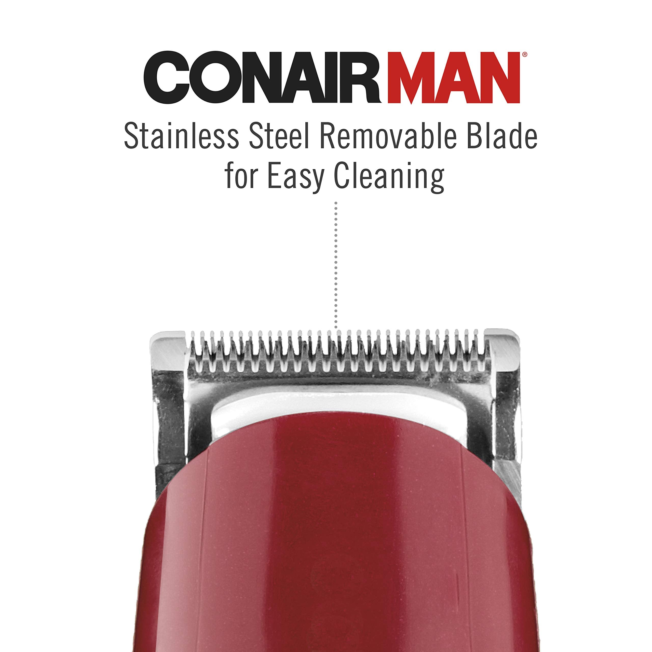 ConairMAN 5-position comb for customizable length settings.