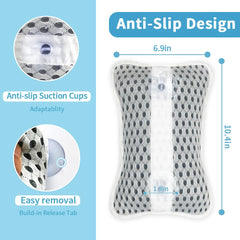 Conbella pillow features breathable mesh cover for quick drying.