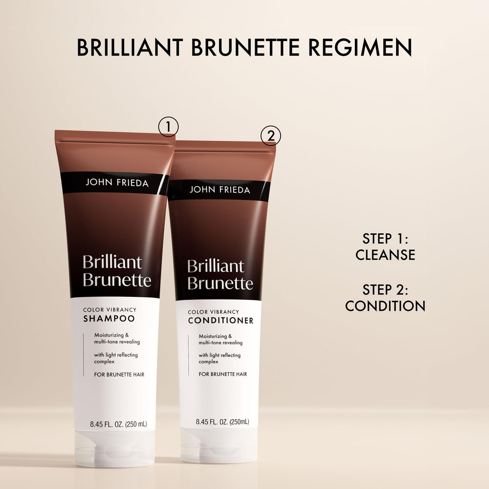 Fórmula libre de crueldad, John Frieda Brillante Castaño para uso diario.