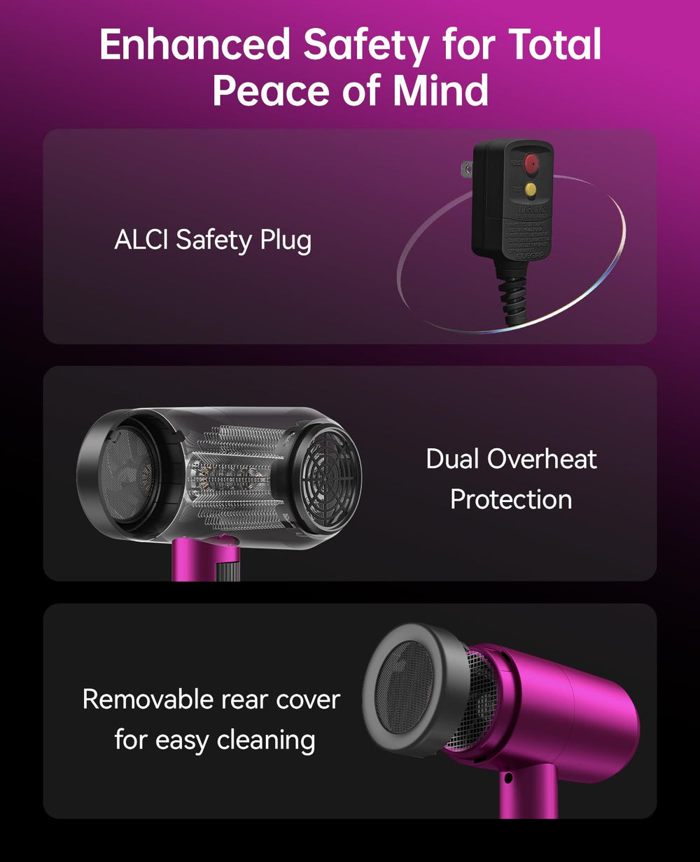 CONFU hair dryer compact and travel-friendly for on-the-go styling.