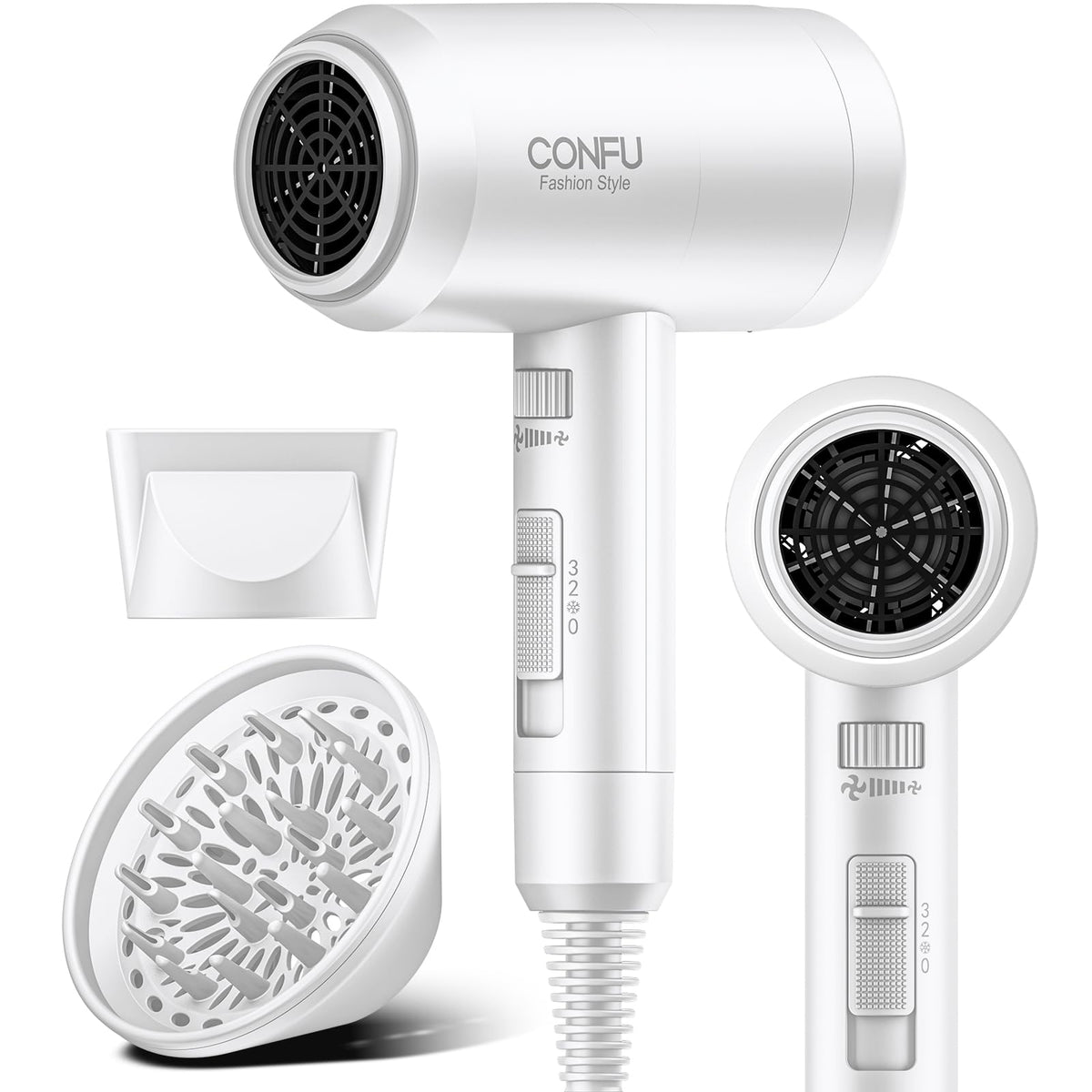 CONFU hair dryer diffuser attachment for enhanced curls and texture