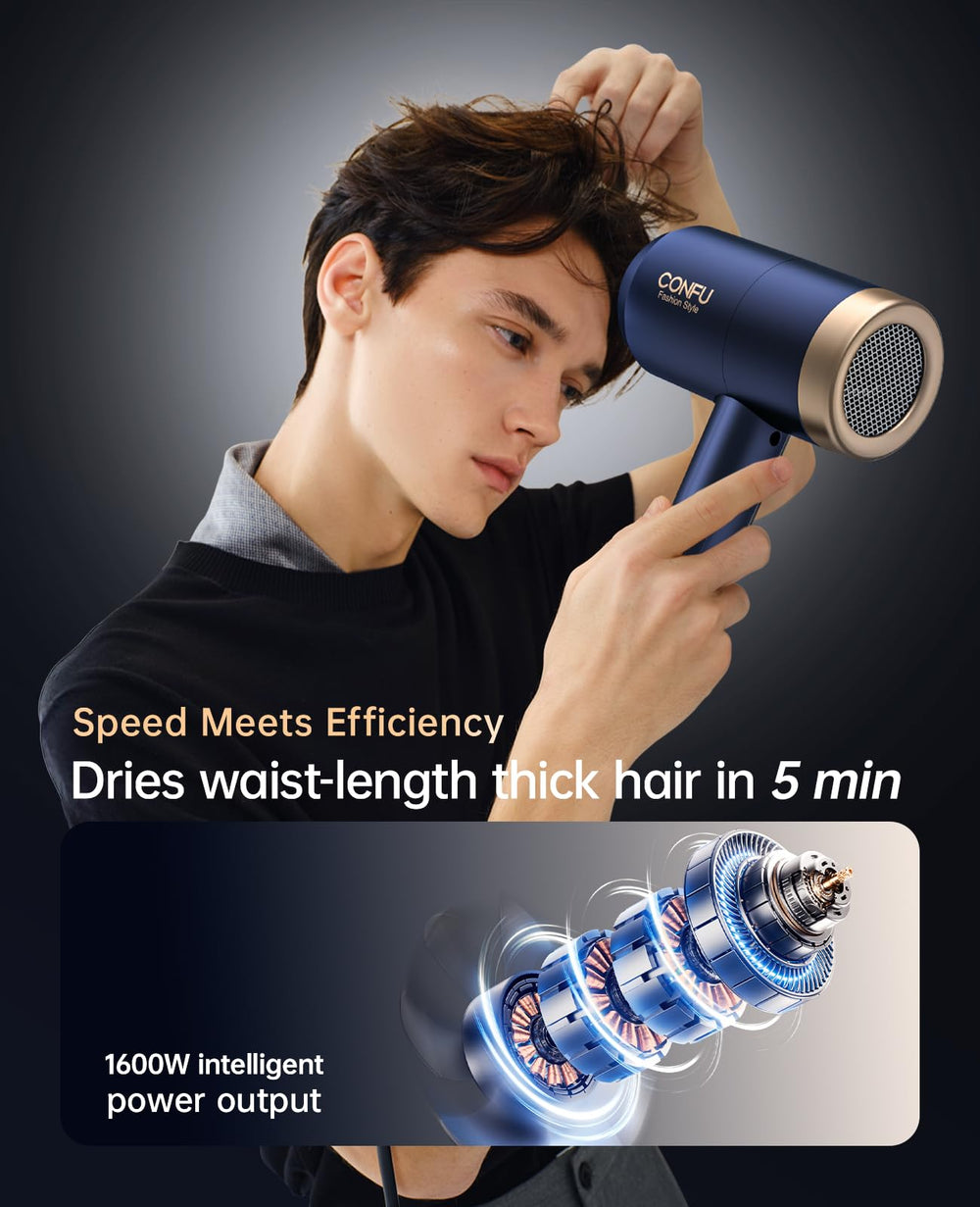 CONFU diffuser attachment enhances natural curls and texture.