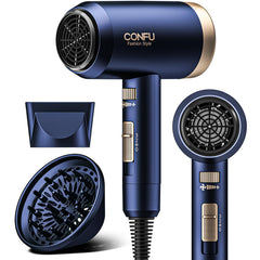 CONFU hair dryer front view for fast, even drying at home.